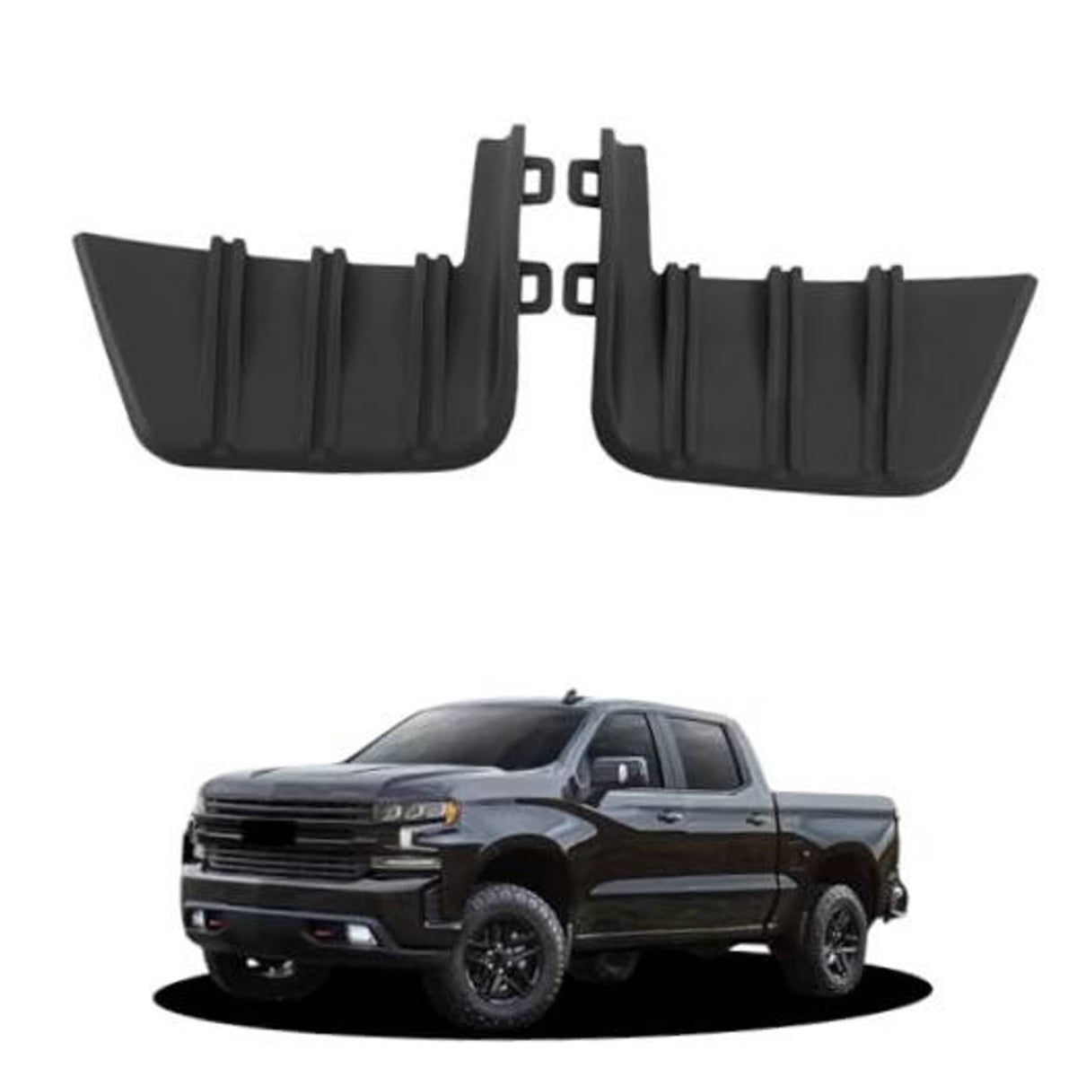 Front bumper cover trim molding, black pair for left and right sides