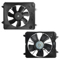 AC condenser cooling fan assembly with black shroud and 5-blade motor hub