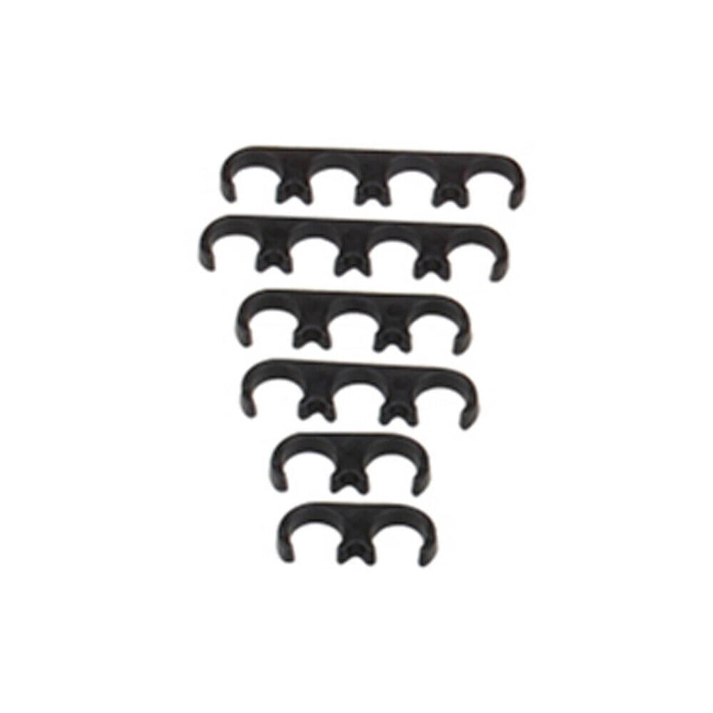 Black retaining clips set for securing ignition coil spark plug leads.