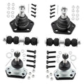Front ball joint assemblies with black rubber boots and mounting hardware kit