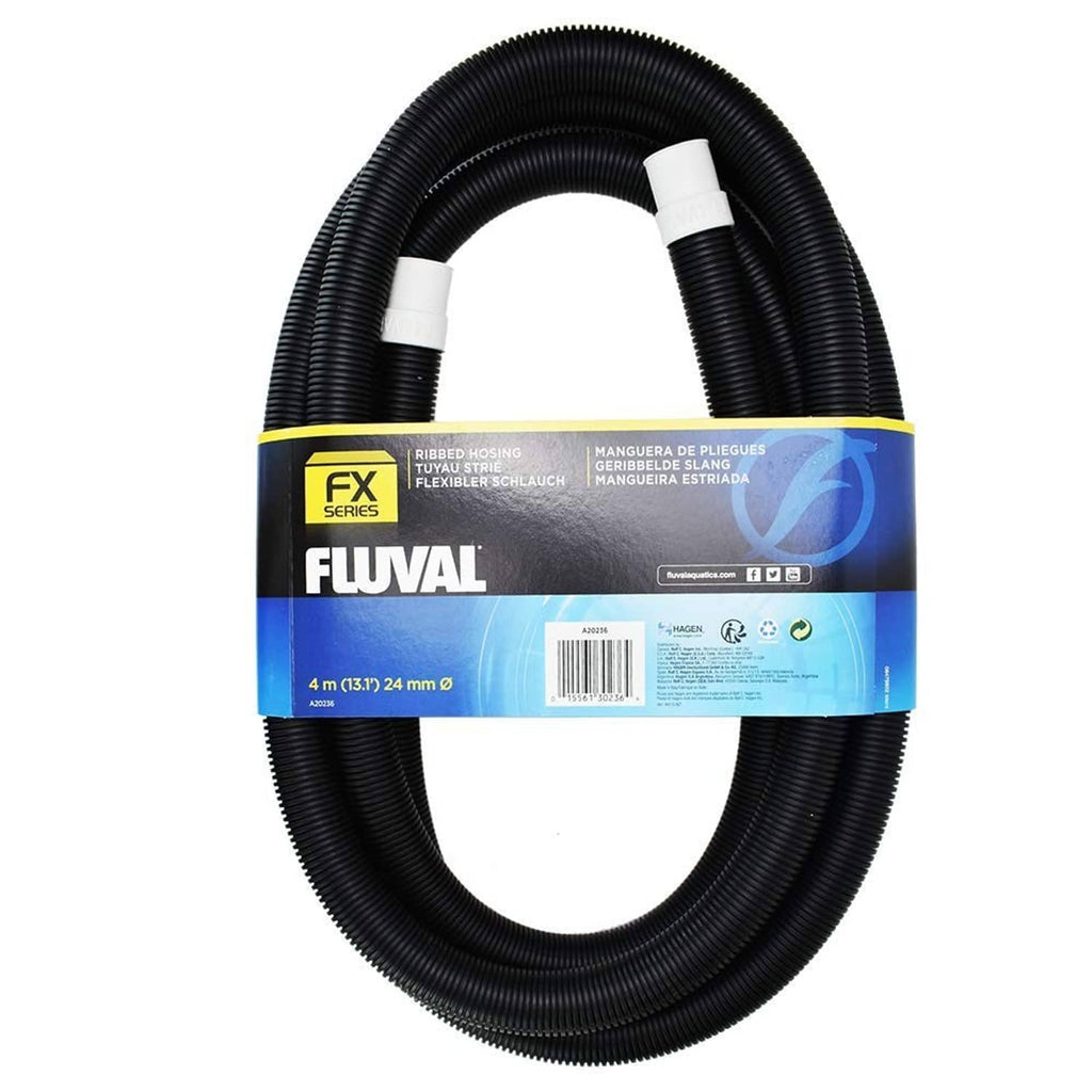 Fluval ribbed aquarium filter hosing replacement, black coiled tube in retail pack
