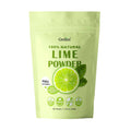 Stand-up lime powder pouch, light green bag with lime graphic