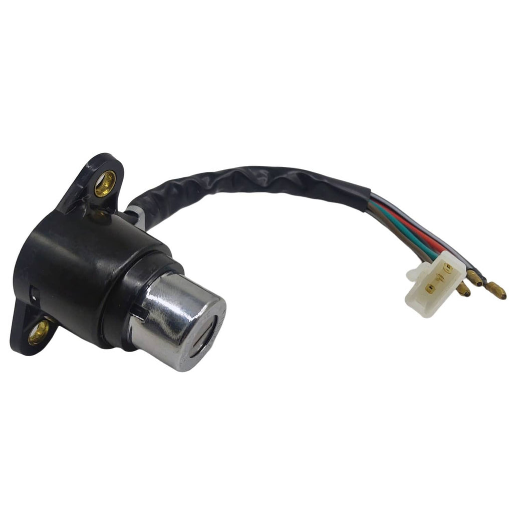 Ignition switch lock cylinder with black housing and multi-color wire harness