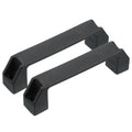 Black plastic pull handle with U-shaped finger grips and squared end supports