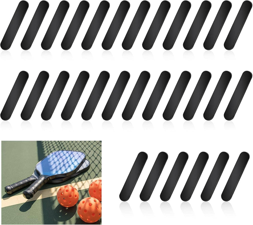 Set of black lead tape strips, adhesive weight strips for pickleball paddles