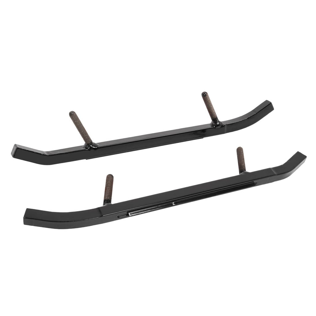 Black ski wear bars with raised center mount and threaded studs