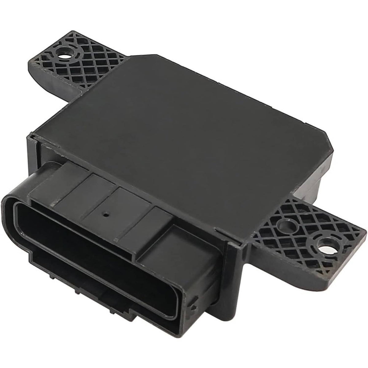 Fuel pump power control module, black plastic housing with open connector recess
