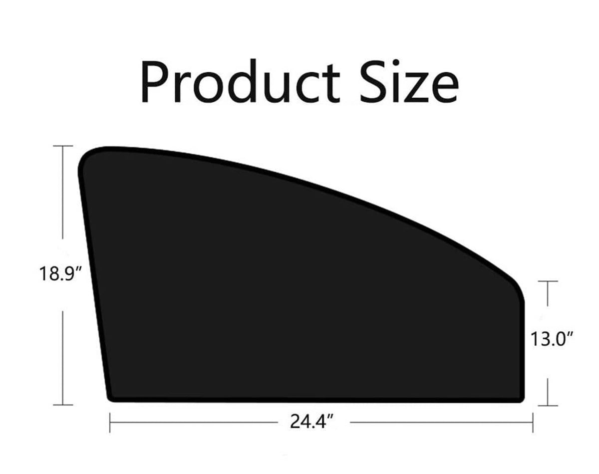 Black car side window sun shade, 24.4 in length and 18.9 in height
