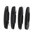 Set of 4 black exterior door handle covers with metal mounting clips.