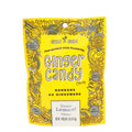 Chewy lemon ginger candy pouch, yellow bag with Gem Gem Ginger Candy branding