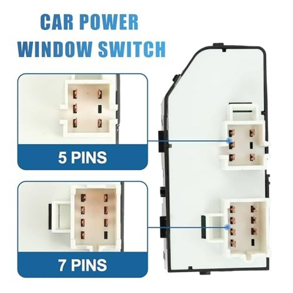Car power window switch housing with multi-pin electrical connector for installation