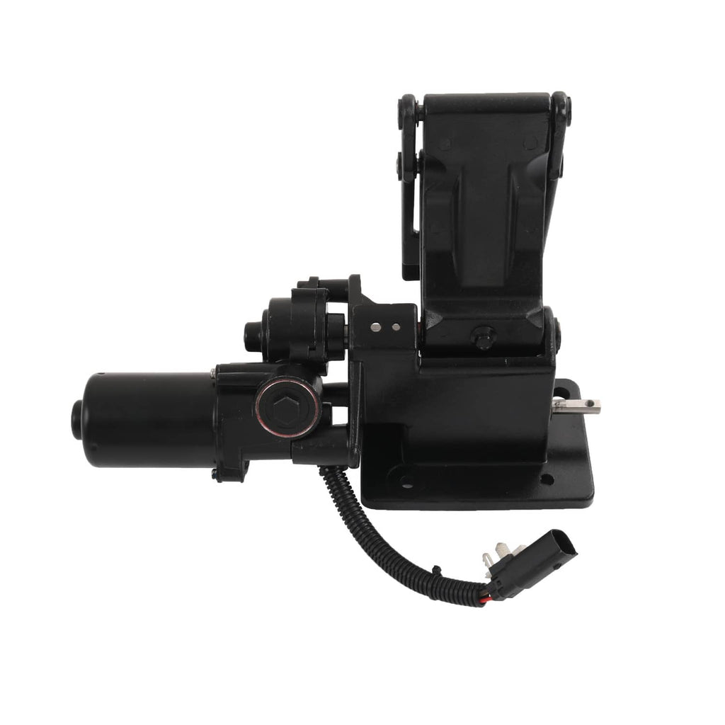 Left-side power running board motor assembly, black actuator with electrical plugs