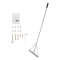 Aluminum landscape rake with 20-inch leveling head and long handle