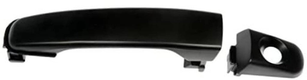 Black front exterior door handle with keyhole opening and mounting clip