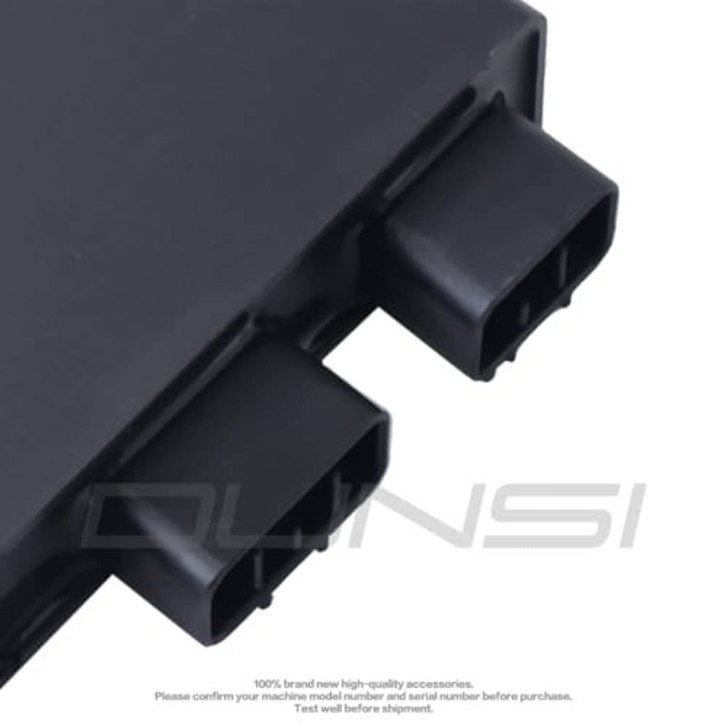 CDI ignition control module close-up of two black connector openings