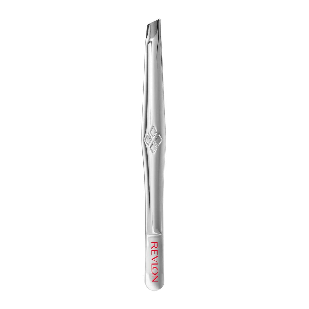 Revlon slant tweezer with high-precision angled tip, sleek silver metal body