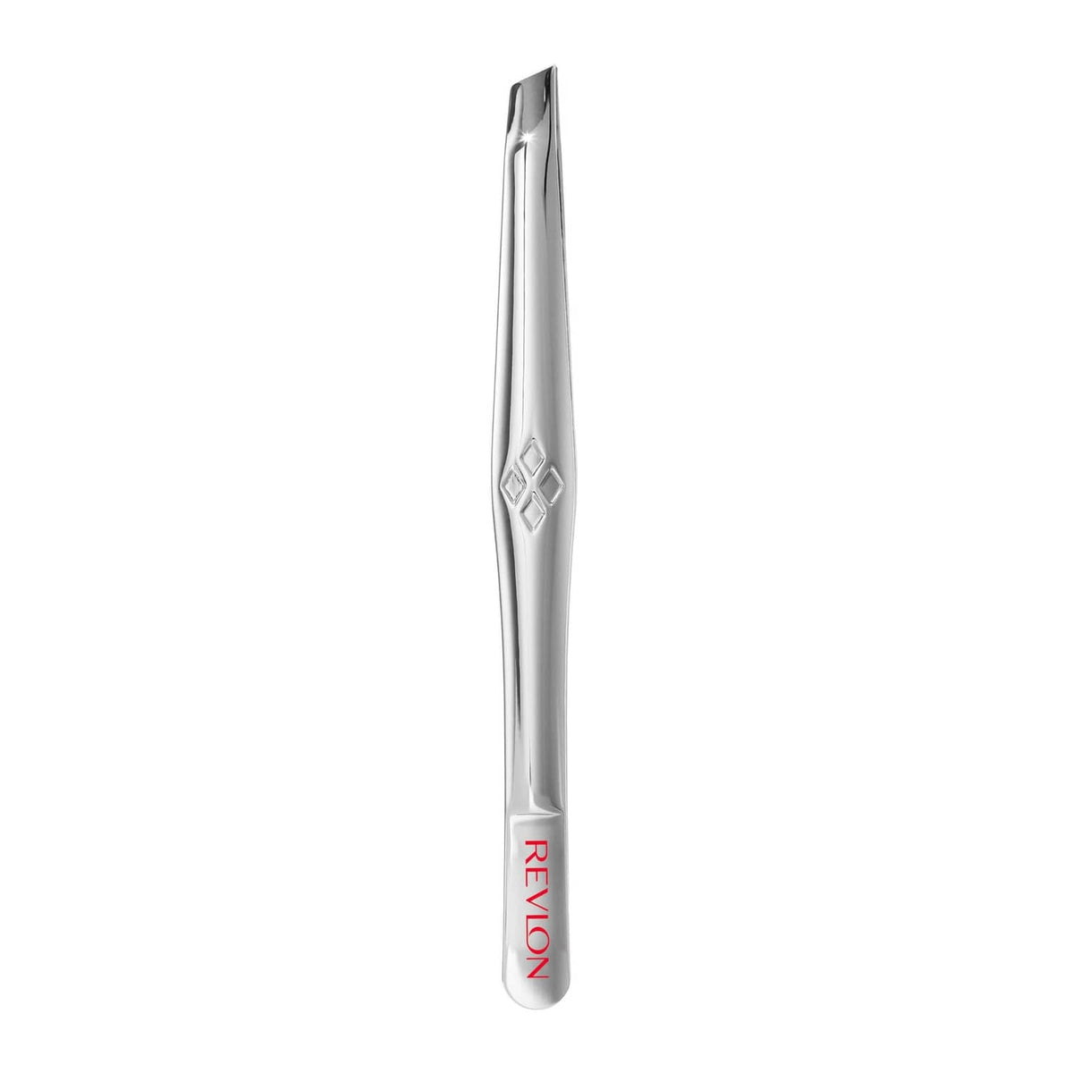Revlon slant tweezer with high-precision angled tip, sleek silver metal body