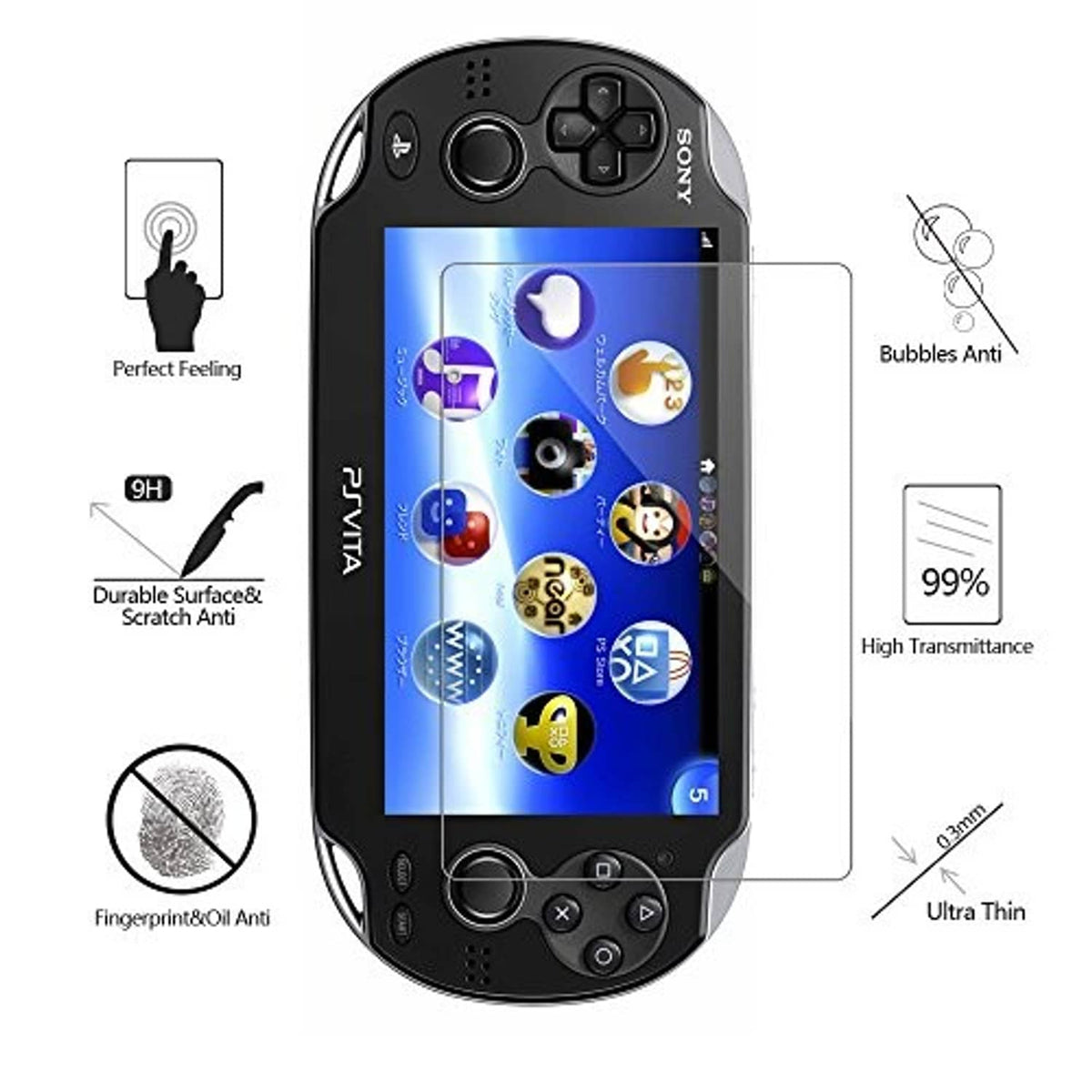 Tempered glass screen protector with anti-fingerprint and anti-scratch coverage