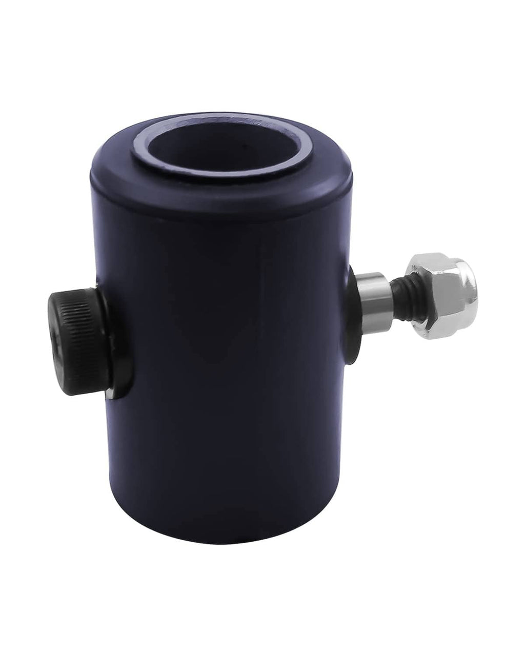 Black shifter isolator bushing with threaded shoulder bolt and side mounting hardware