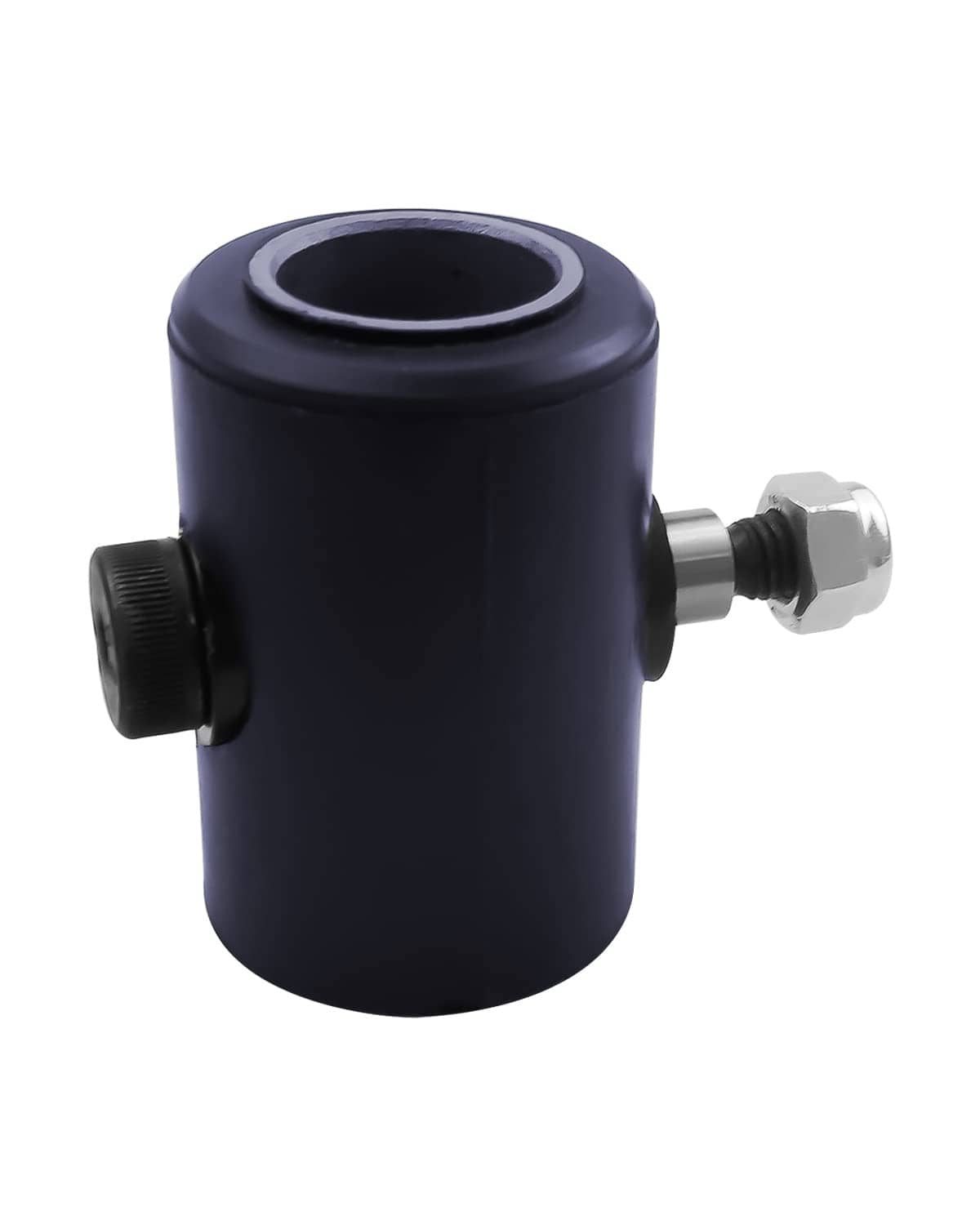 Black shifter isolator bushing with threaded shoulder bolt and side mounting hardware