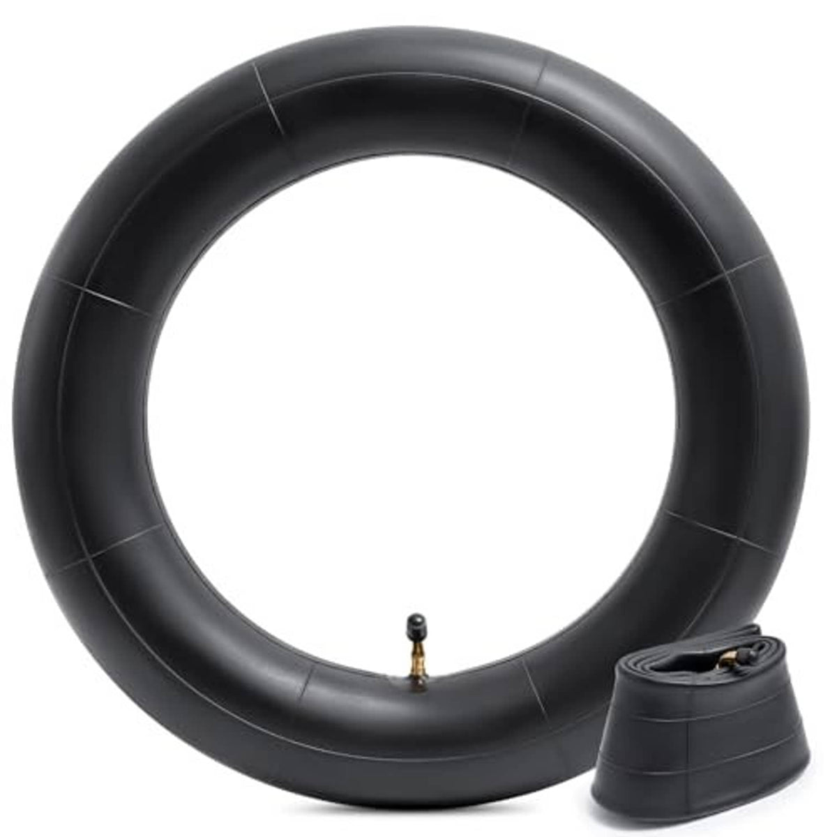 Black 14x3.0 inner tube with straight valve, round profile