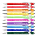 Bible verse stylus pen set, assorted colors with metal tip and clip