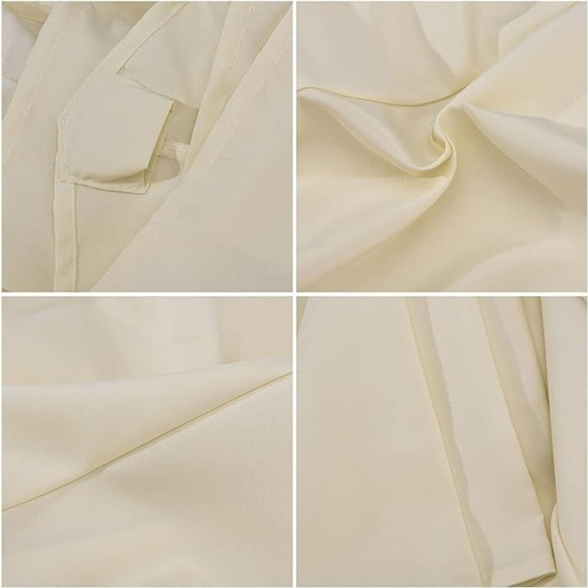 Cream canopy fabric detail with stitched panels and double-layer folds