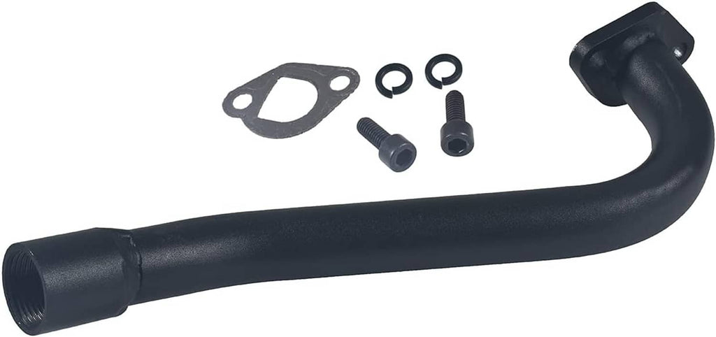 Black exhaust header pipe kit with gasket and mounting bolts