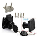 Black drawer lock with two keys and mounting screws