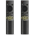 Black Samsung TV remote with circular navigation and streaming shortcut buttons