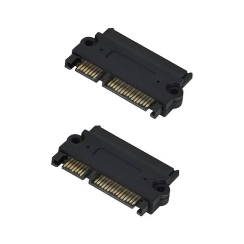 Two-pack SATA 22-pin adapter extenders, black connectors with pin headers