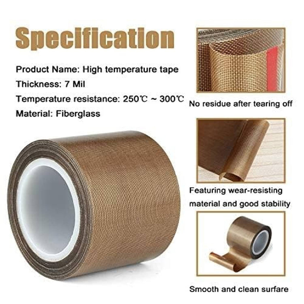 Brown fiber vacuum sealer tape roll with white inner liner and thickness label