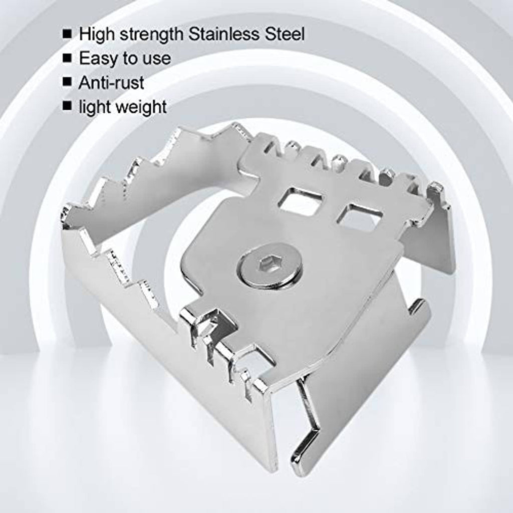 Stainless steel brake lever extension with circular bolt hole and anti-slip serrations