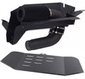 Cold air intake kit with black air filter, heat shield, and intake tube assembly