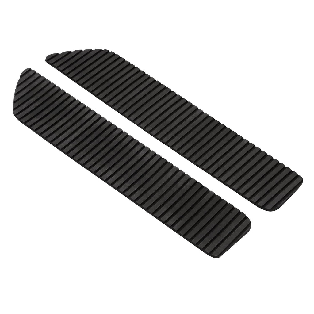 Traction mat foot pads, black ribbed long pair for step grip