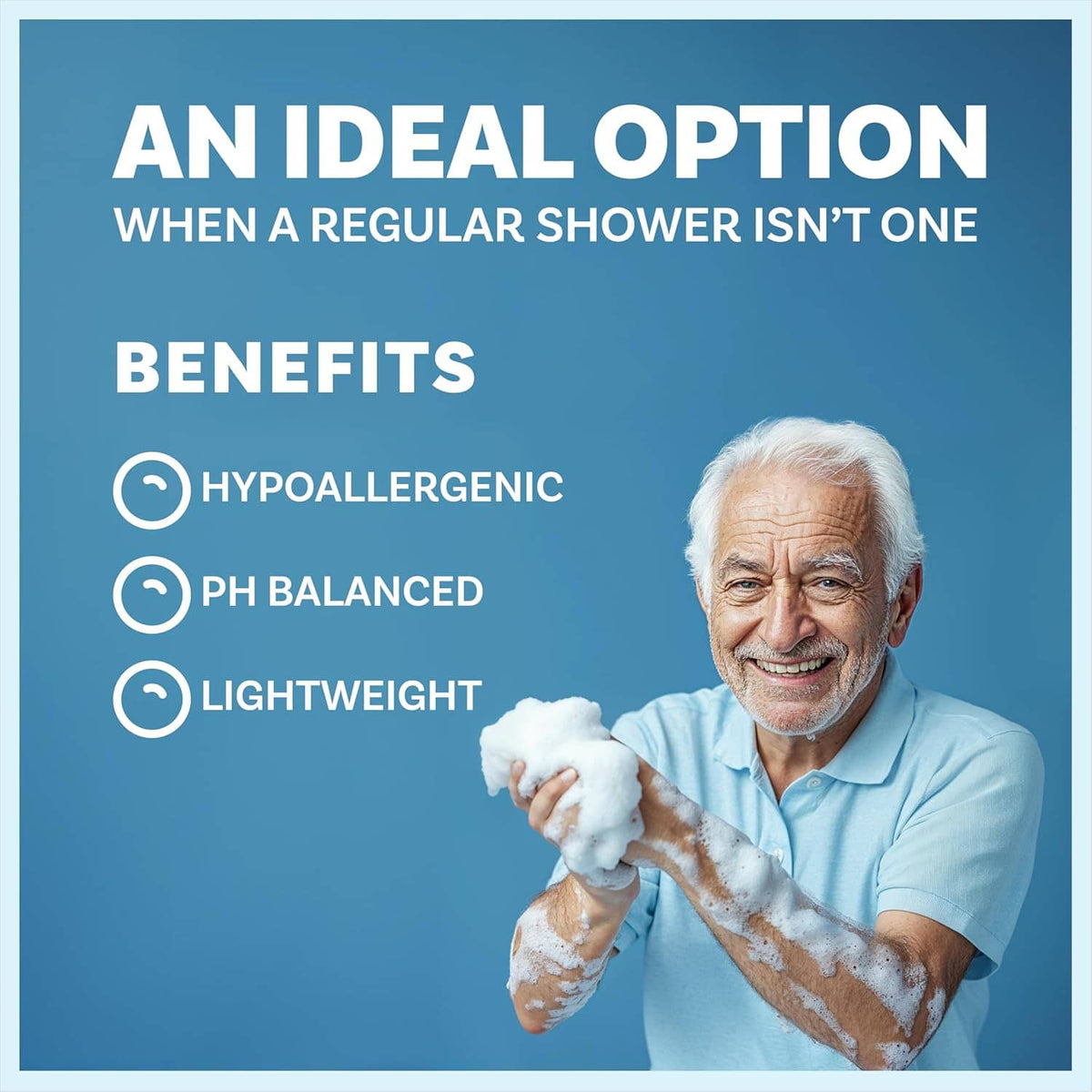 Lightweight, pH-balanced bath sponge with soft white foam for quick cleansing