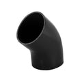 Black silicone hose elbow with circular inlet, 45-degree bend