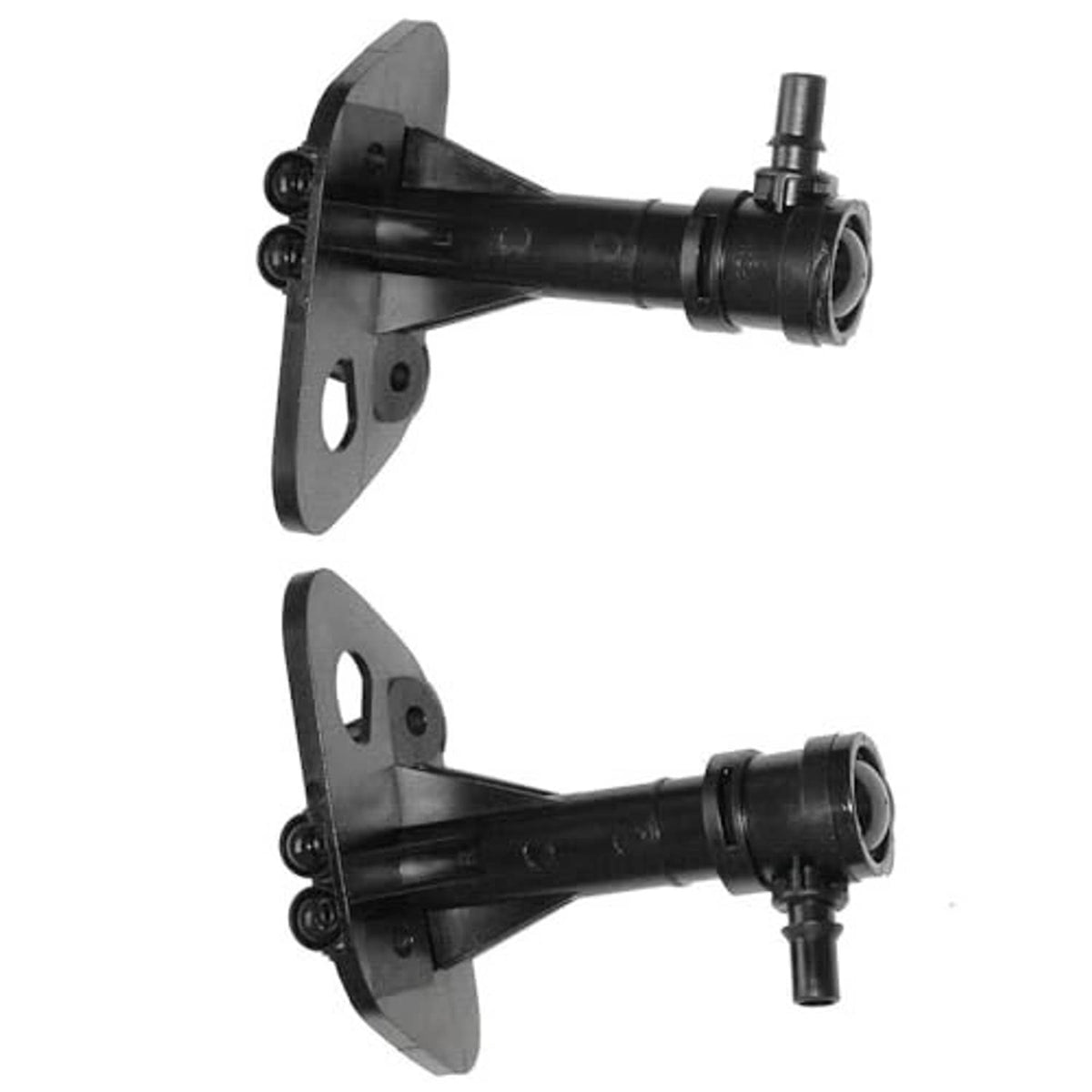 Headlight washer nozzle jet sprayer assembly, black mounting bracket and spray nozzle