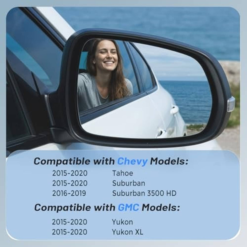 Driver side mirror glass installed in car with clear reflective surface