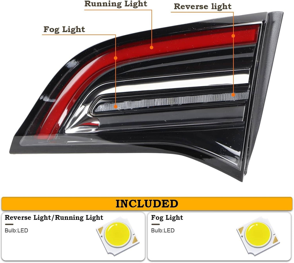 Right inner tail light brake lamp close-up showing multi-segment lens and reflector