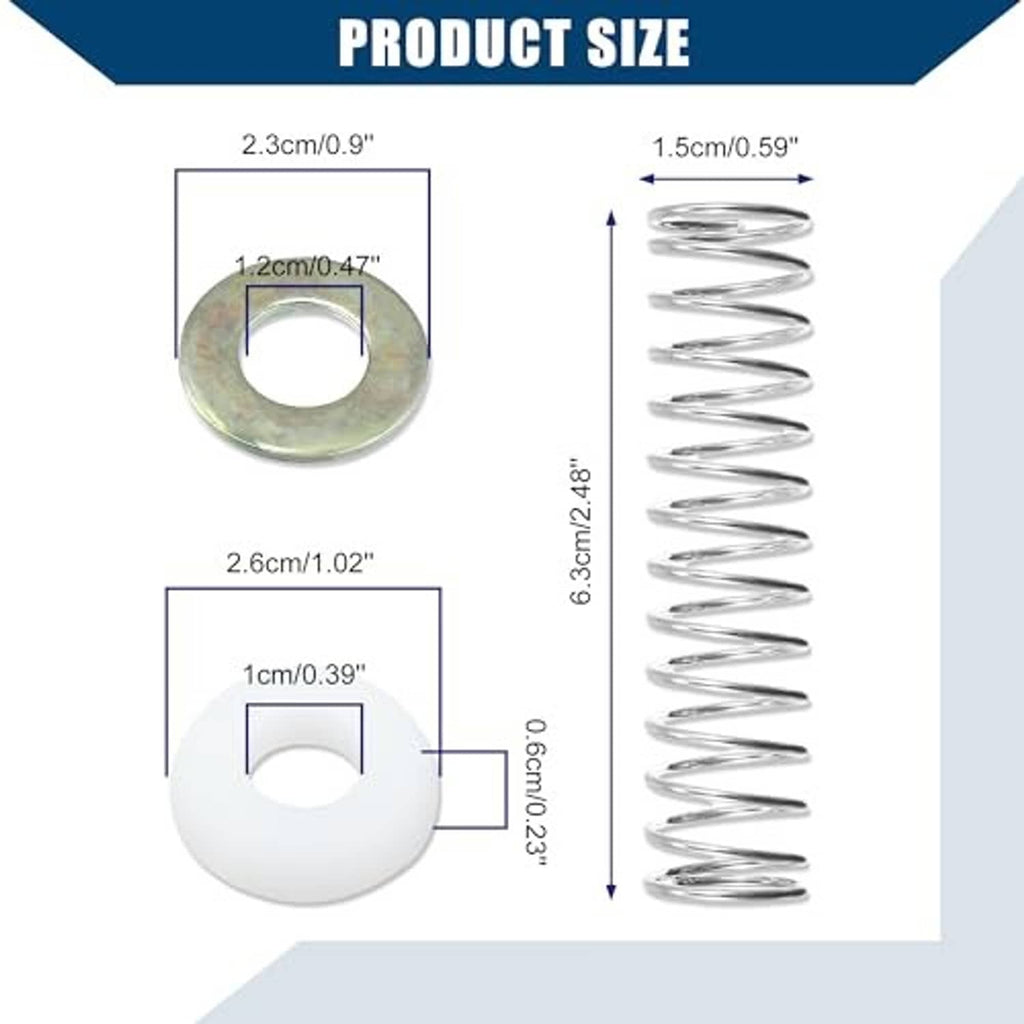 Transmission shifter linkage repair kit size diagram for spring, washer, bushing, clip