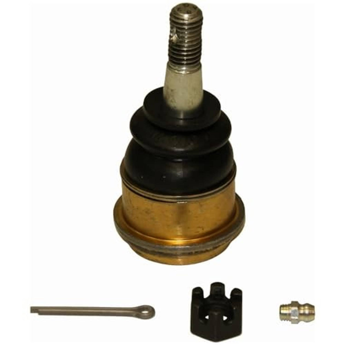 Front upper suspension ball joint with black dust boot and included hardware pieces