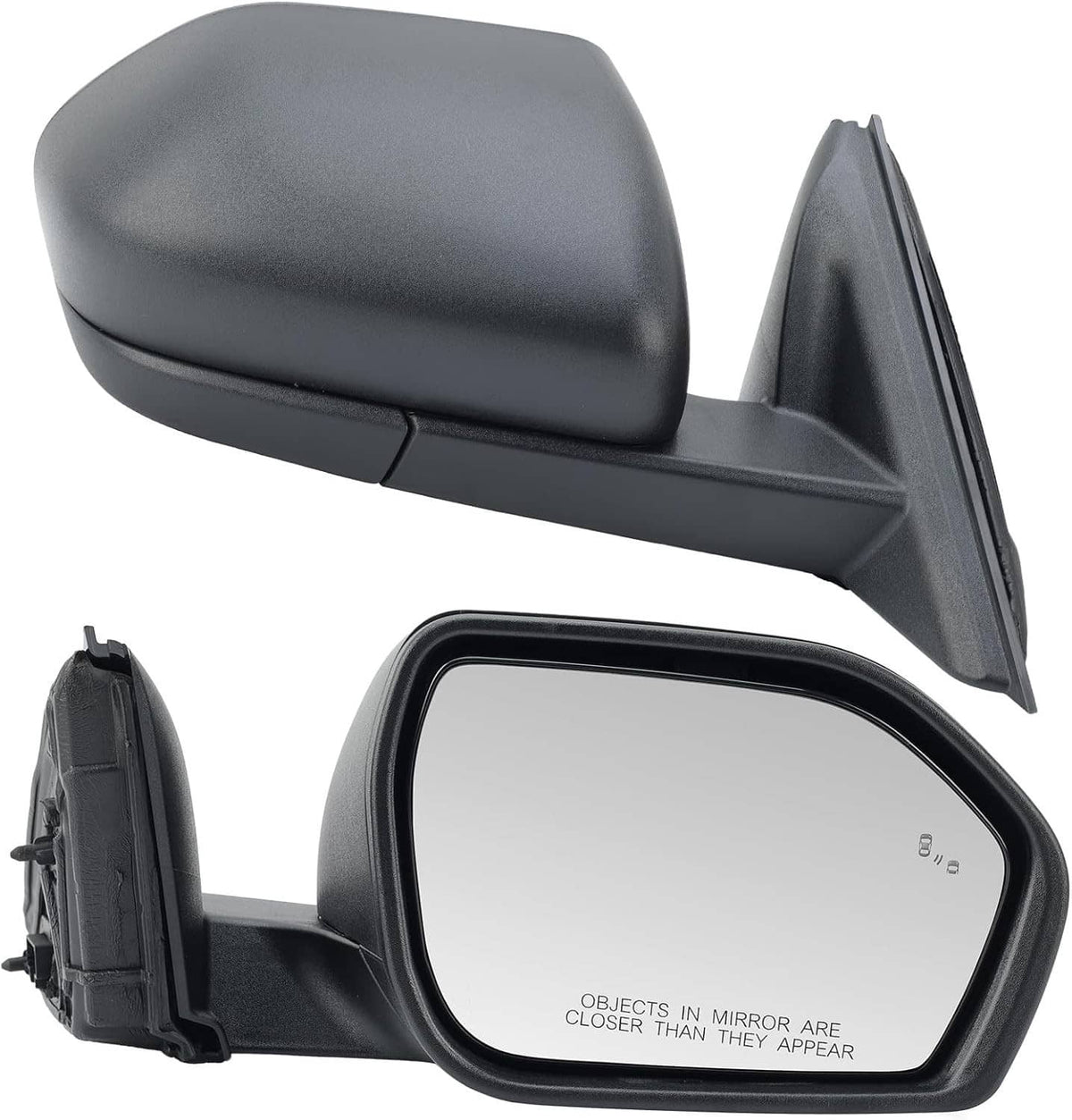 Passenger side mirror set showing front glass and rear connector side