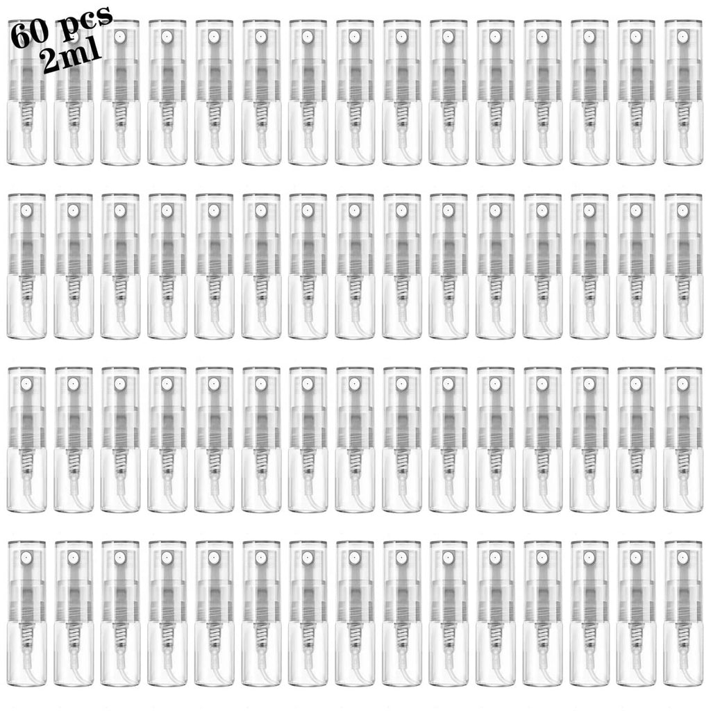 Csdtylh mini refillable glass spray bottles, clear bodies with metal sprayer caps
