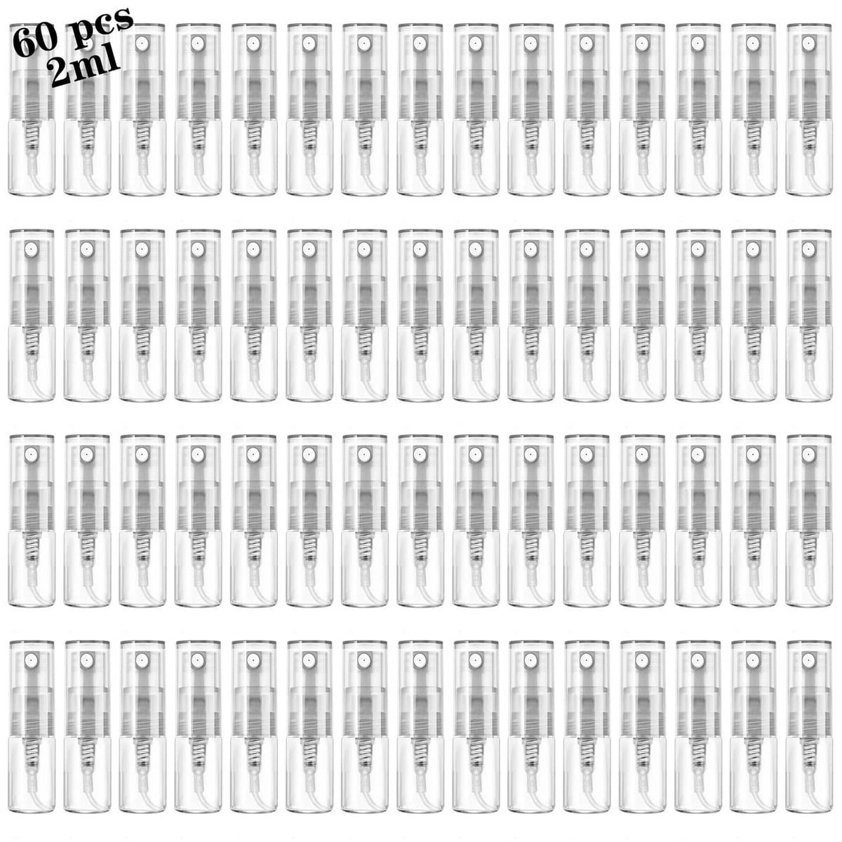 Csdtylh mini refillable glass spray bottles, clear bodies with metal sprayer caps