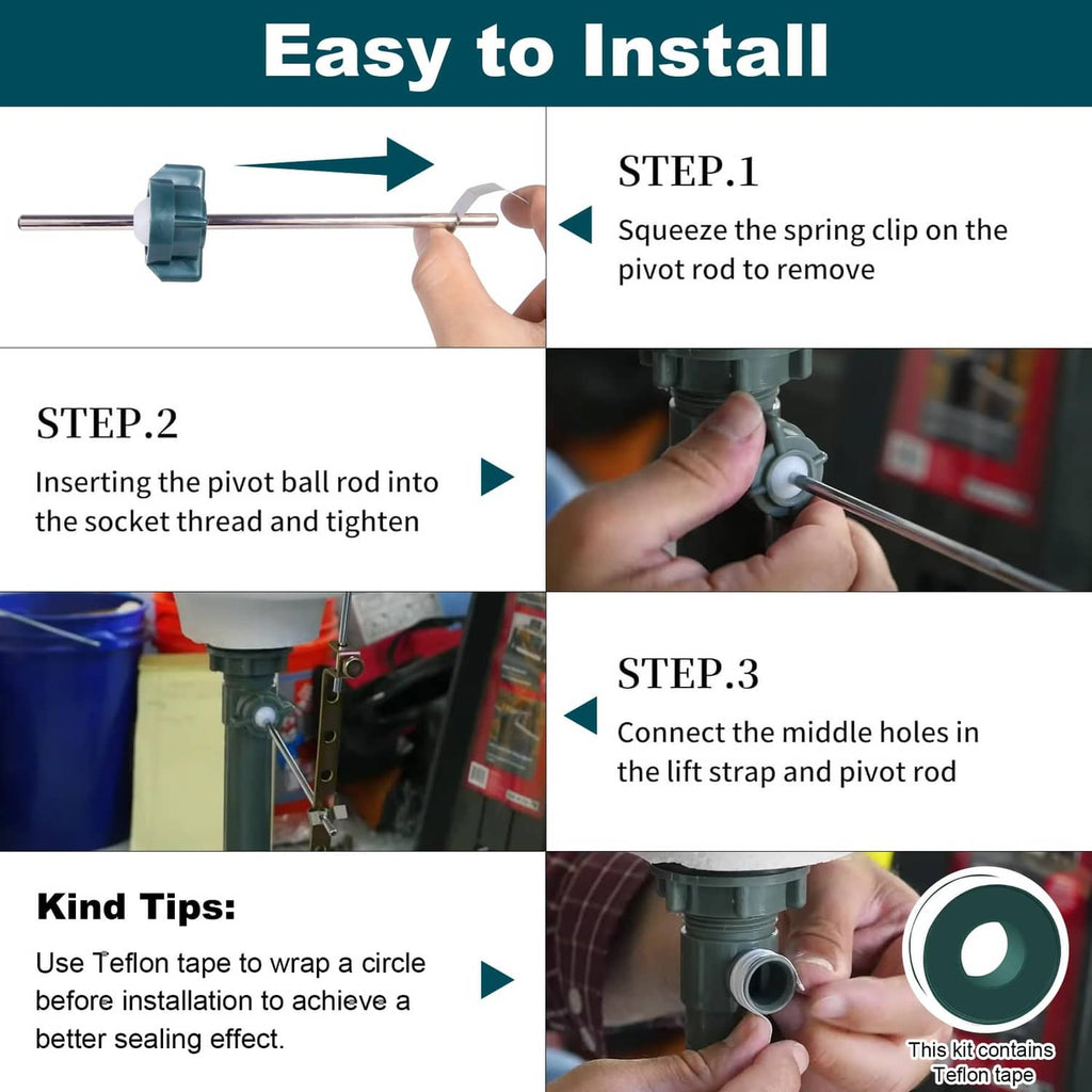 Easy-install steps for pop-up drain linkage kit with spring clip