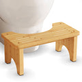 Natural bamboo toilet squat stool with arched legs and slatted top