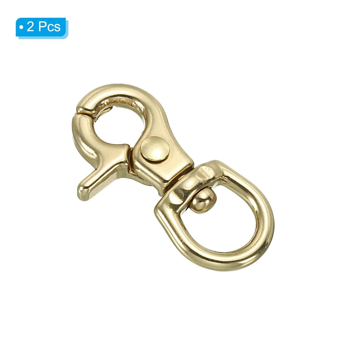 Pair of brass lobster clasp keychains with oval spring clips