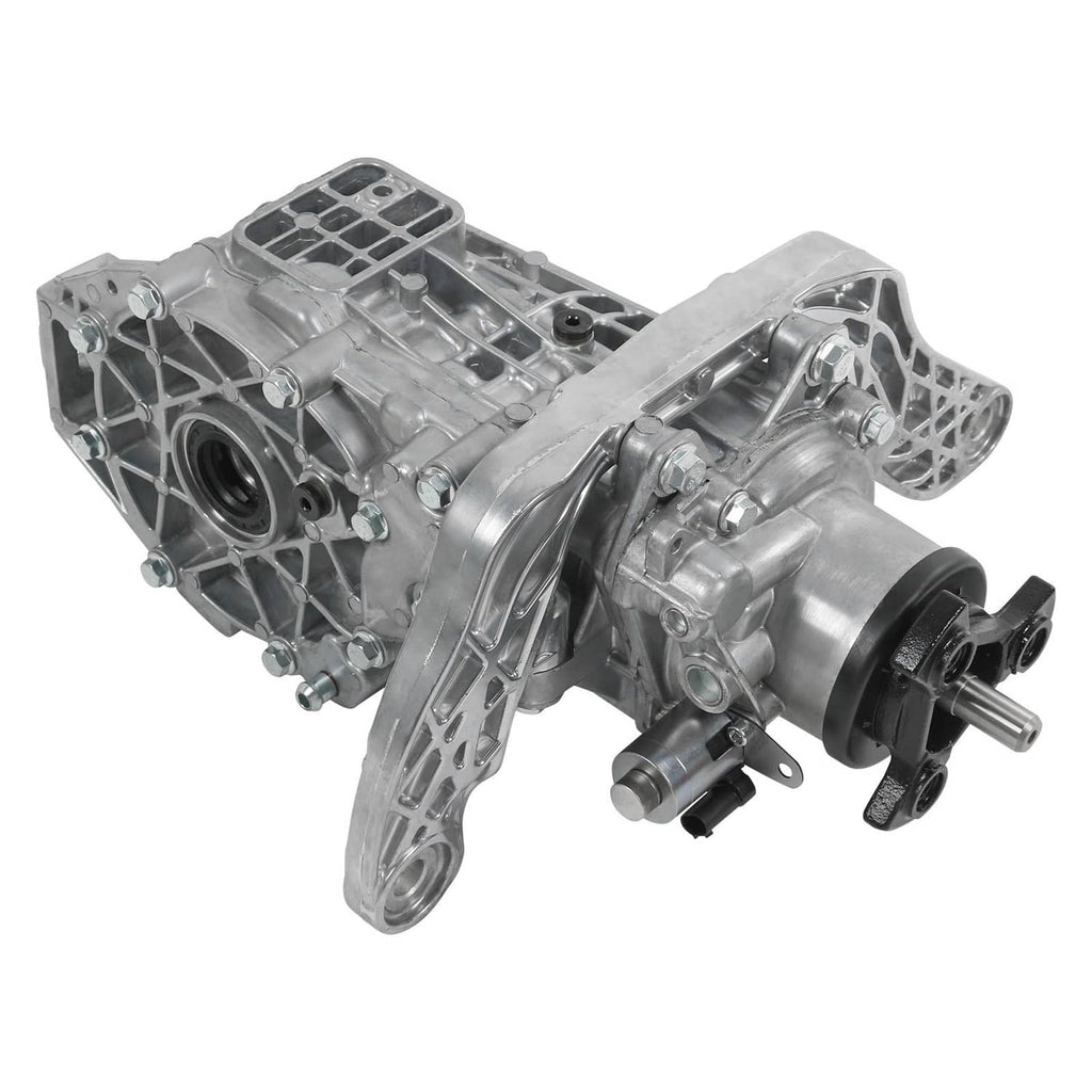 Rear axle differential assembly, silver metal housing with output shaft and mount points