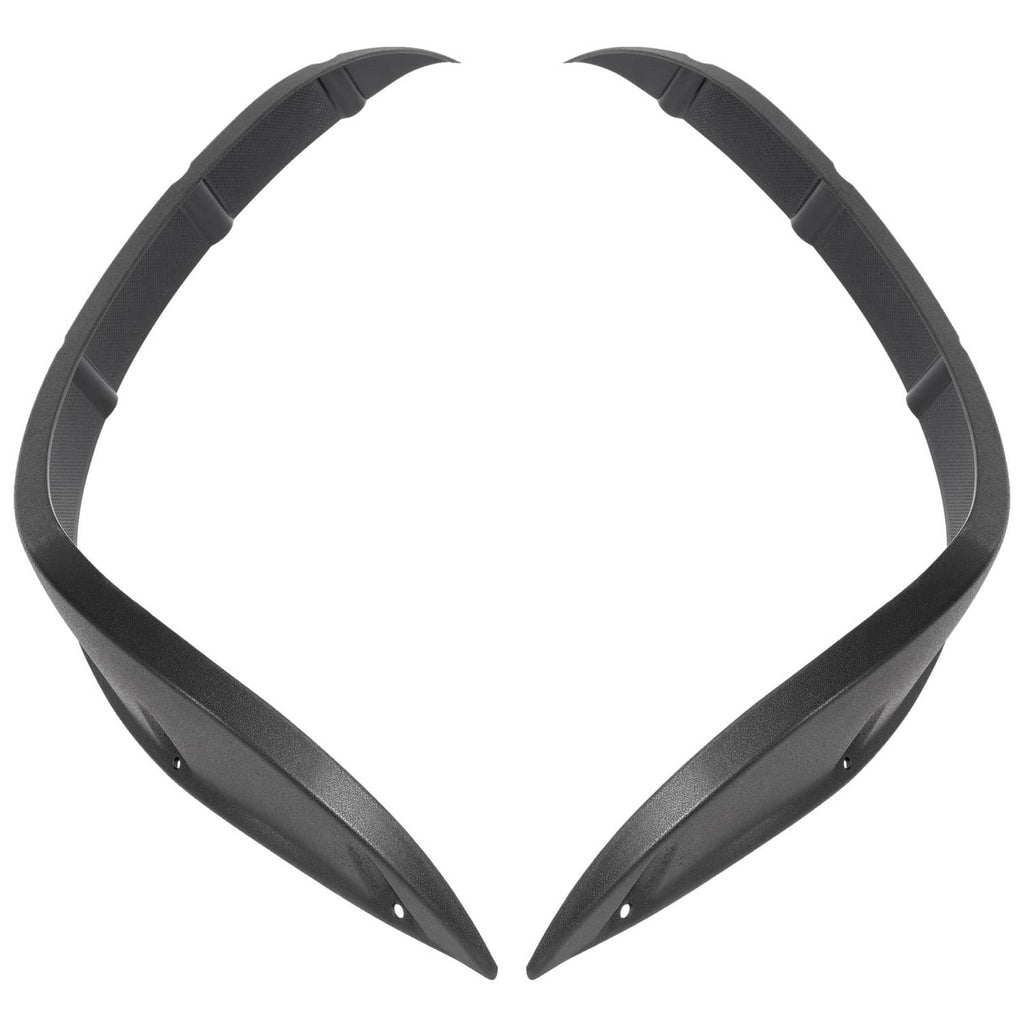 Black dual-point fender flare panel shape for golf cart wheel opening